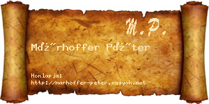Márhoffer Péter névjegykártya