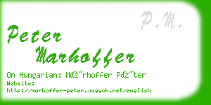 peter marhoffer business card